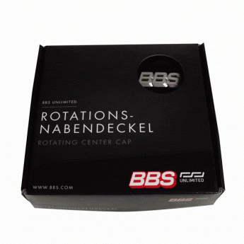 4 x BBS 3D Rotation Nabendeckel Ø70,6mm schwarz, Logo weißgold - 58071052.4